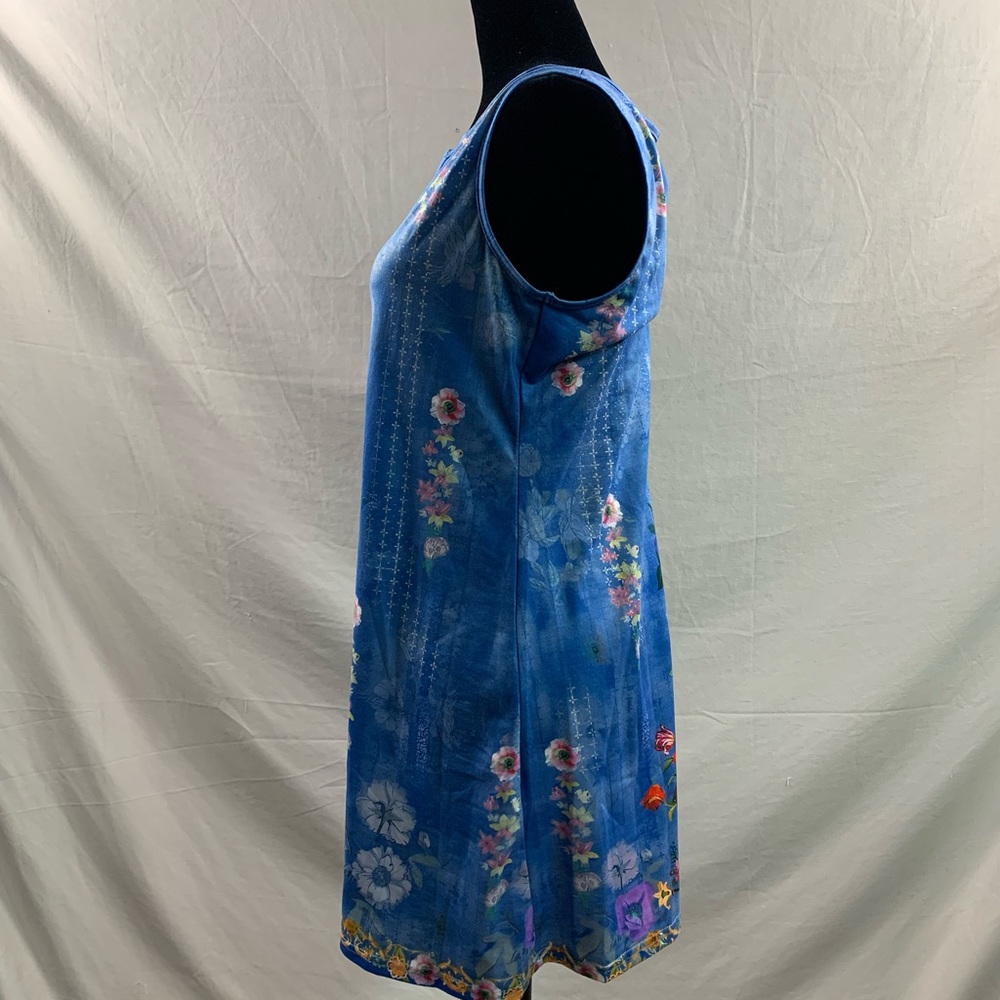 Blue Boho Floral Print Mini Dress - Picture 8 of 9